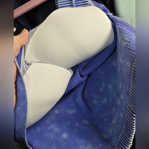 #0446 S/M ZENANA Indigo Blue Ribbed Stone Wash Crop Tank/Built-in Bra 12-19 - Picture 8 of 15